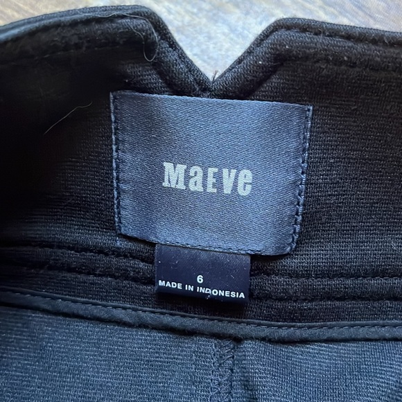 Anthropologie Maeve Double Belt Black Pencil Skirt with pockets Size 6 - Picture 11 of 12